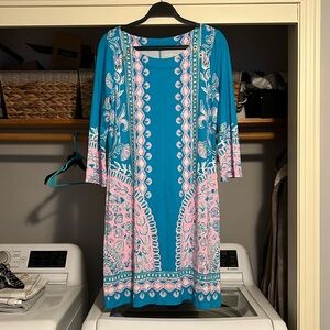 Lilly Pulitzer UPF 50+ TANA T SHIRT DRESS Turquoise Teal Water size M